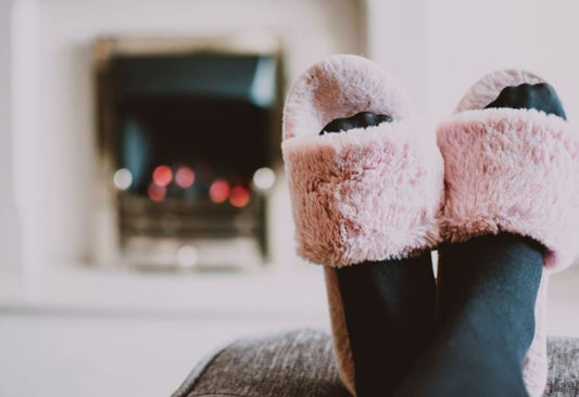 Fuzzy Slippers and Socks for Warm Feet